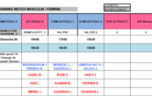 Planning du 7 et 8 Décembre 2024