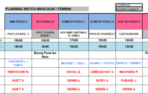 Planning du 14 et 15 Décembre 2024