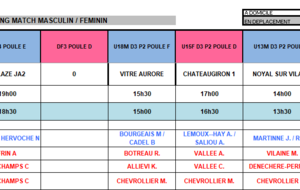 Planning du 31 Janvier 2026