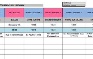 Planning du 28 et 29 Mars 2026