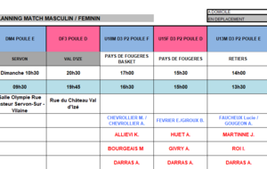 Planning du 09 et 10 Mai 2026