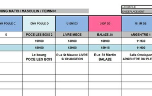 Planning du 3 octobre 2026