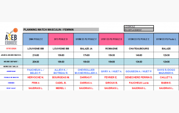 Planning du 7 Mars 2026