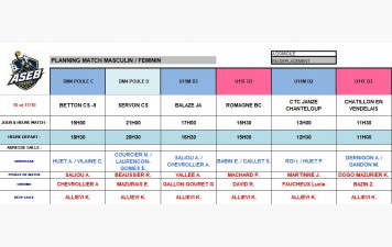 Planning du 10 octobre 2026