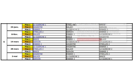 Calendriers 2ème phase