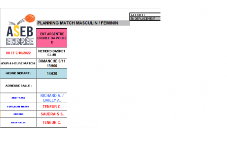 Planning du 06/11