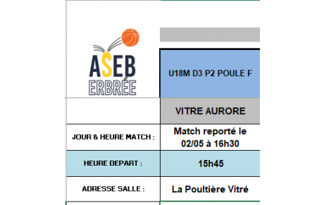 Planning du 2 Mai 2026